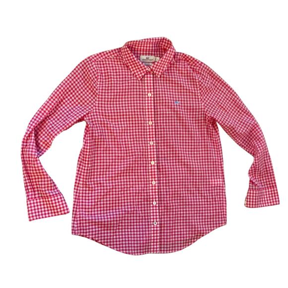 Vineyard Vines Boys Classic Button-Down Shirt 👔 | Size 4 | Red‎ Gingham - Picture 1 of 7
